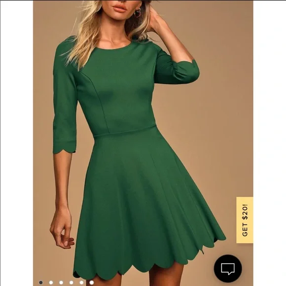 dark green skater dress Glamorous Dark Green Satin Collared Skater Mini Dress main image 0